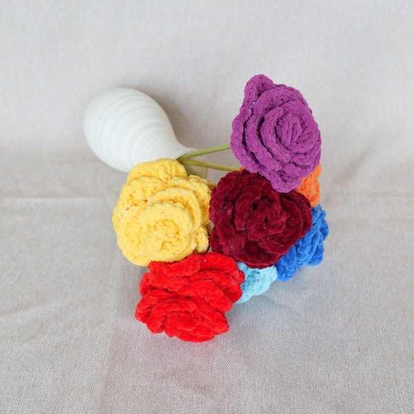FLOWERS FLEURS CROCHET, bouquet de fleurs en crochet, possible de prendre à l'unité et en bouquet