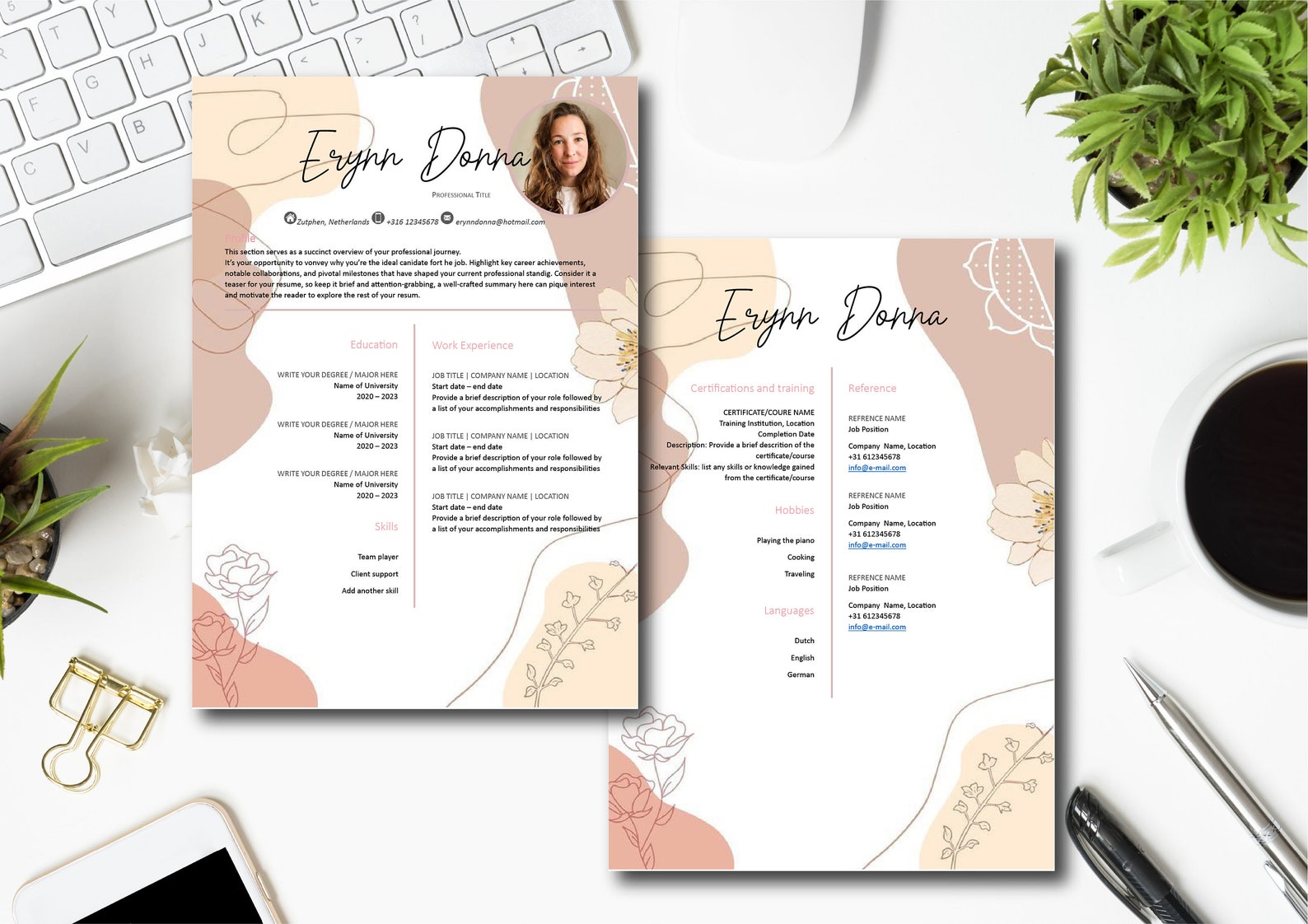 CV Template for Word Illustrator Adobe Acrobat Best CV - Etsy