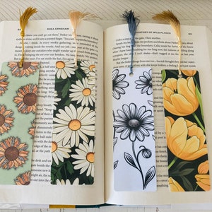 Sunflowers, Daisies and Tulips Bookmarks