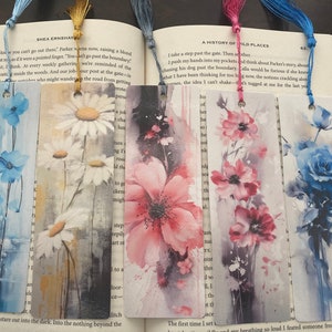 ArtWashed Watercolor Flower Bookmarks
