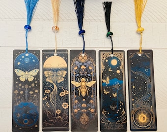 Moths and Bee at Night Bookmarks