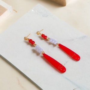 Lucky Beauty Red Jade Round Bead Earrings - 10mm Silver Leverback Hooks, Natural Stone