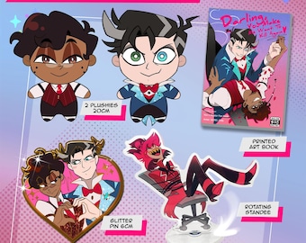 Radiostatic Art Book Bundle Alastor Vincent Plushies Murdermedia Vox Human form Hazbin Hotel Season 2 Pre-order