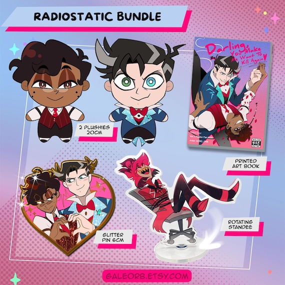 Radiostatic Art Book Bundle Alastor Vincent Plushies Murdermedia