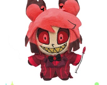 Peluche Alastor Hazbin Hotel de 15 cm con chirriador y cola de ciervo esponjosa (pedido por adelantado)