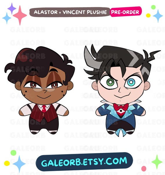 Alastor Vincent Plushies Vox Human Form Hazbin Hotel Season 2 Pre