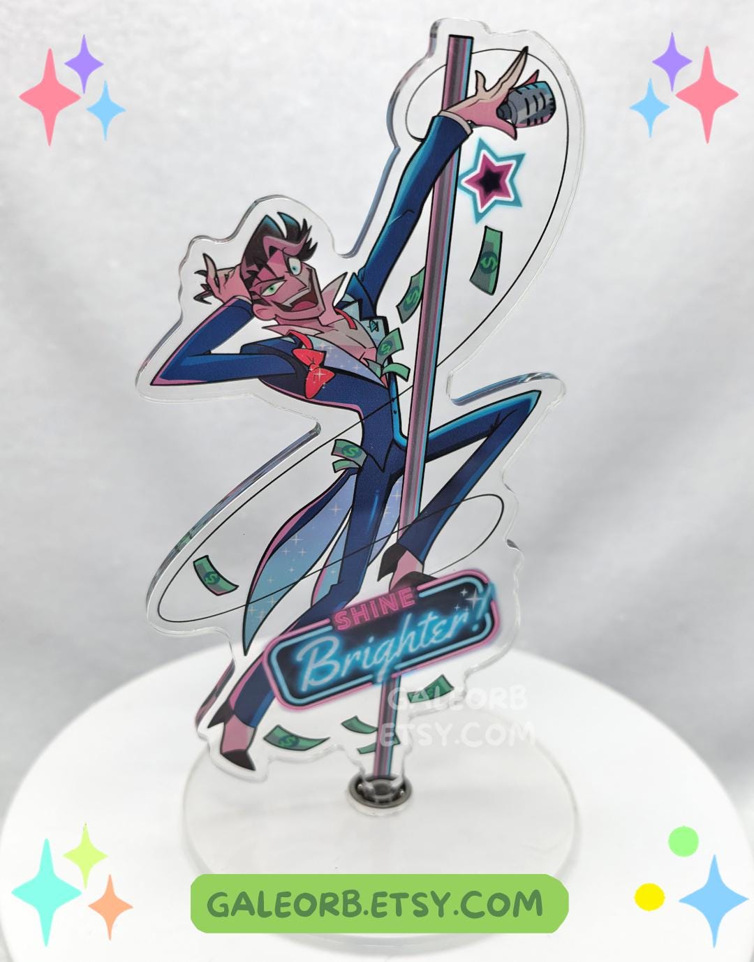 Vincent Rotating Standee Pole Dance Human Vox Whittman Hazbin