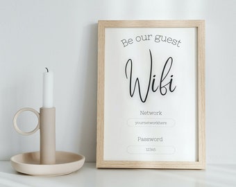 Wifi Password Network Sign - Editable Wifi Sign Template - Printable - Modern - Instant Download - 100% Editable