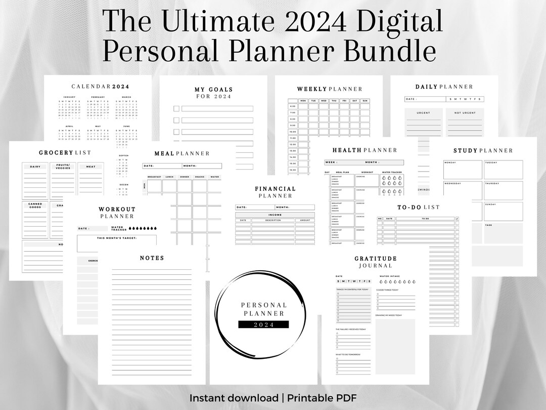 2024 Digital Personal Planner Digital Planner 2024 Planner Fitness