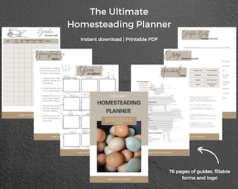 The Ultimate Homesteading Planner - Gardening - Preserving - Farming - 2024 Planner - Checklists - Instant Download - Digital Download