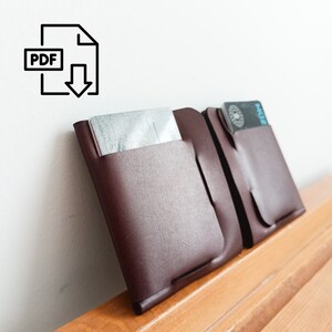 PDF Origami Wallet Template, Leather Seamless Wallet PDF, No Stitch Wallet PDF, Leather Wallet Template, Sewing Pattern Bifold Wallet Making