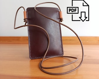 Sewing Pattern for Mini Phone Bag, Small Leather Phone Sling Template, Easy Leather Bag Sewing PDF, How To Template For Bag Making