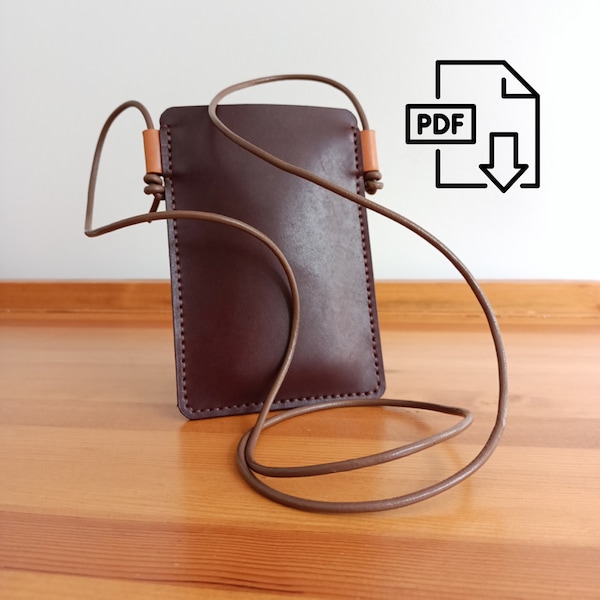 Sewing Pattern for Mini Phone Bag, Small Leather Phone Sling Template, Easy Leather Bag Sewing PDF, How To Template For Bag Making