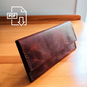 Patrón PDF Cartera larga, Patrón de costura de billetera telefónica, Patrón de billetera DIY, Patrón de monedero triple, Patrón PDF de billetera clutch, Regalo de artesano