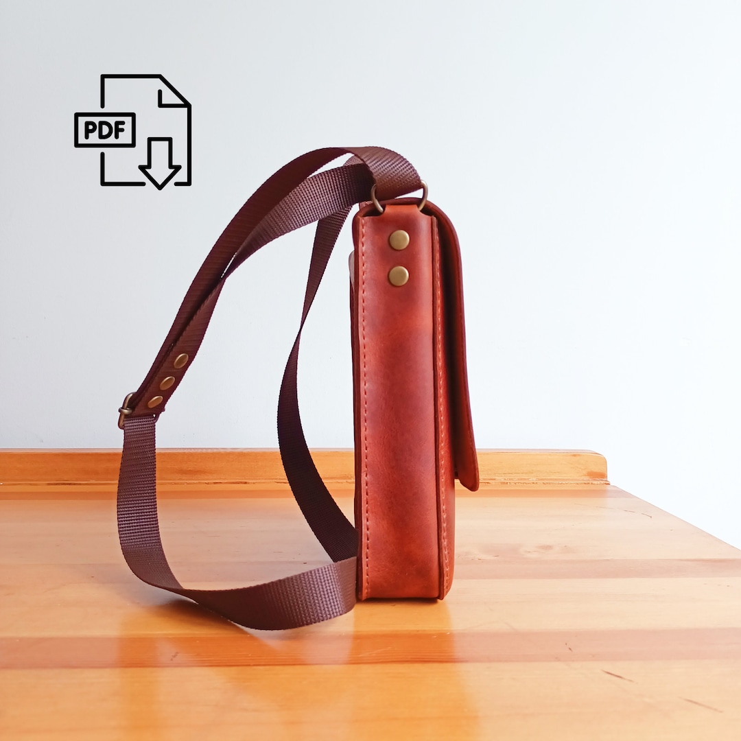 PDF Pattern Leather Cross Body Bag, Messenger Bag Sewing Pattern, DIY