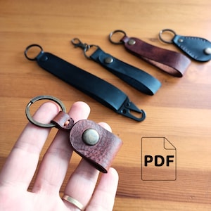 Key Chain Pattern Bundle, Leather Key Holder Template, DIY Leather Keychains, Leather Craft Patterns, Beginner Friendly Leather PDF Patterns