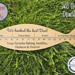Regla de pescado para el Día del Padre, SVG, regalo divertido para el Día del Padre, letrero de madera, archivo cortado con láser, Glowforge, descarga digital, regalo para el abuelo, chiste de papá