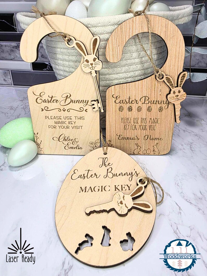 Easter Rabbit Key Svg Easter Bunny Door Hanger SVG: Laser Cut File, Key Sign (digital ...
