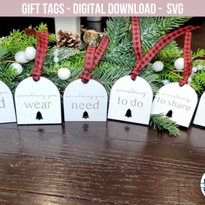 Etiquetas de regalo "Algo que quieras"/SVG/Algo que hacer/Algo que compartir/Etiquetas para regalos/Archivo de corte Glowforge/Etiquetas navideñas/Etiquetas con nombre/Digital