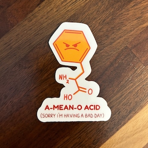 Amino Acid Chemistry Laminated Vinyl Stickers