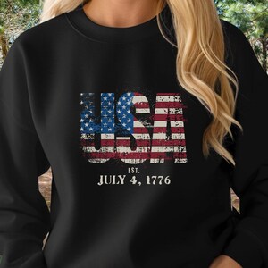 Moletom com capuz premium com bandeira dos EUA, 4 de julho
