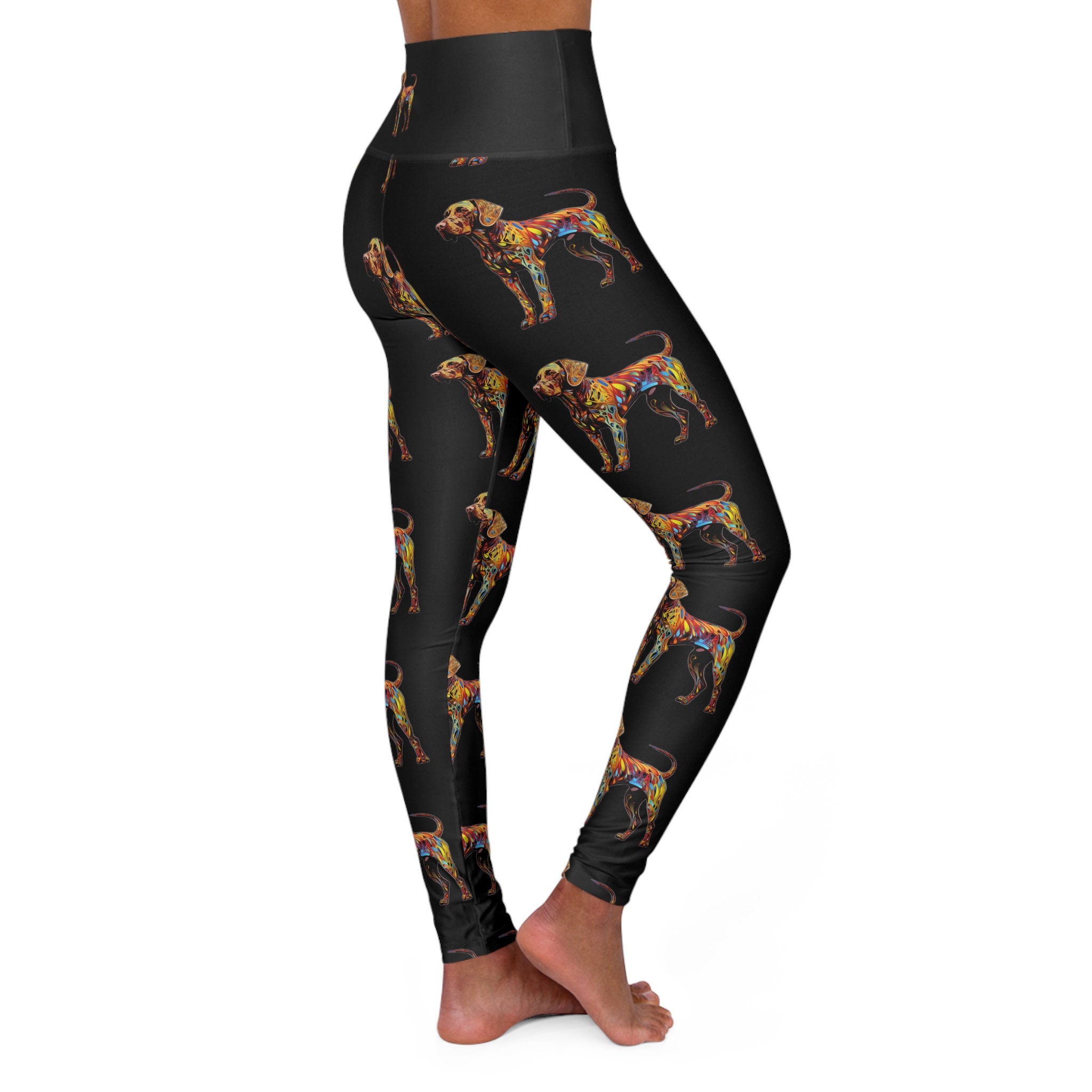 Colorful Vizsla or GSP High Waisted Yoga Leggings Etsy Ireland