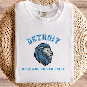 Detroit Lions Blue and Silver Pride Comfort Colors T-shirt