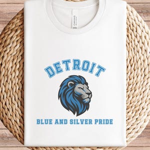 Detroit Lions Blue and Silver Pride Jersey Short Sleeve Tee