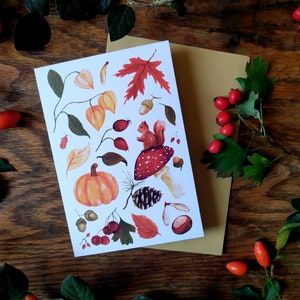 Carte de voeux A6 "Feuillage d'automne"
