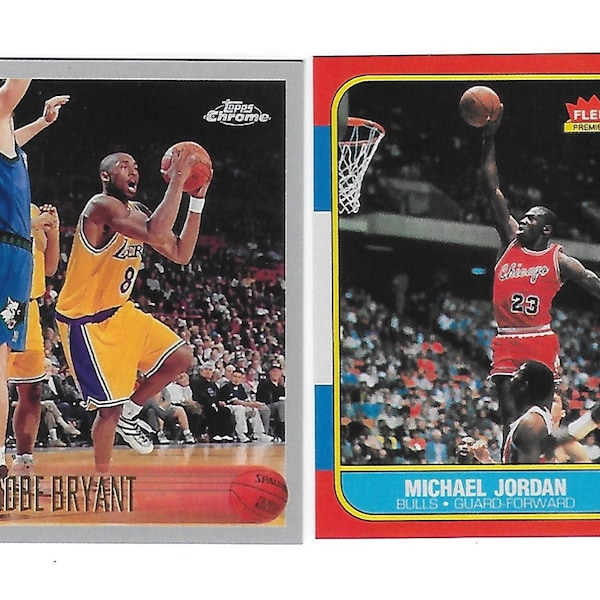 1986 Michael Jordan, 1996 Kobe Bryant Rookie Card Lot. Custom cards Mint Condition!!