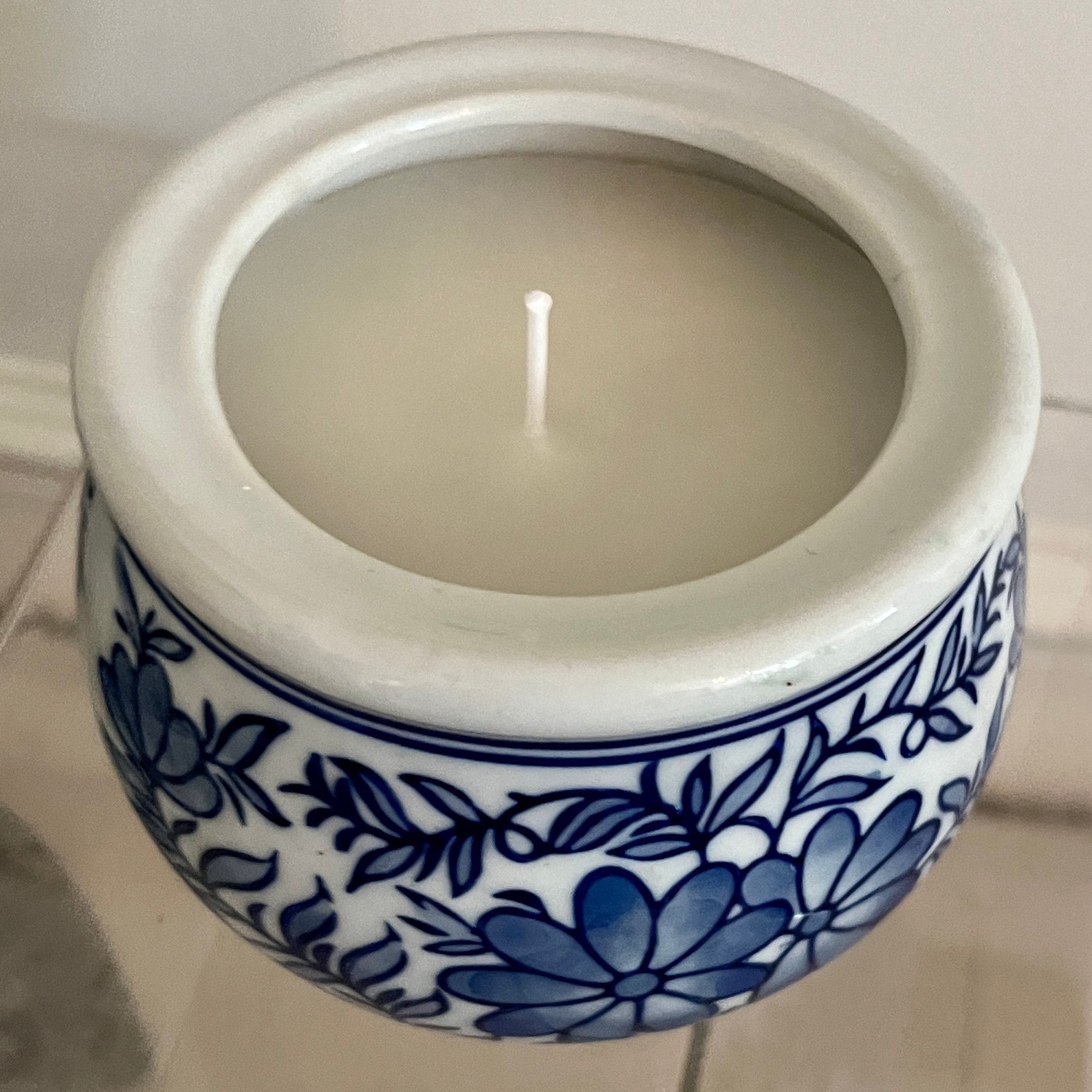 The  French Blue Floral Candle main image 0