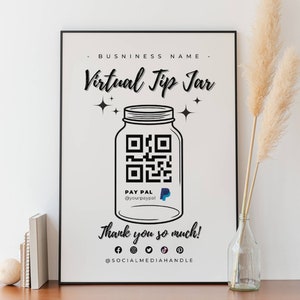Printable Virtual Tip Jar Canva Template, Instant Download, Show Appreciation Online, Digital Gratuity Collection, Customizable Design