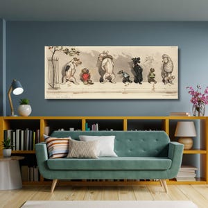 Boris O’Klein Dirty Dogs of Paris animal poster Canvas Gallery Wrapped or Framed Giclee Wall Art Print poster,home decor,dog,modern art,Gift