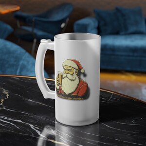Christmas Beer Mug, Fun Beer Mug, Santa Drinking Beer, Beer Lover Mug, Beer Lover Gift, Holiday Beer Mug, Christmas Mug, Beer Drinker gift