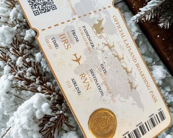 Lapland Boarding Pass 2026 Personalised: Christmas Keepsake