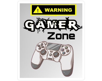 Warning Gamer Zone Vinyl Decal Sticker