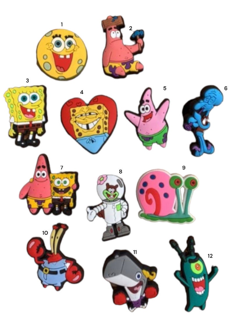 croc charms spongebob