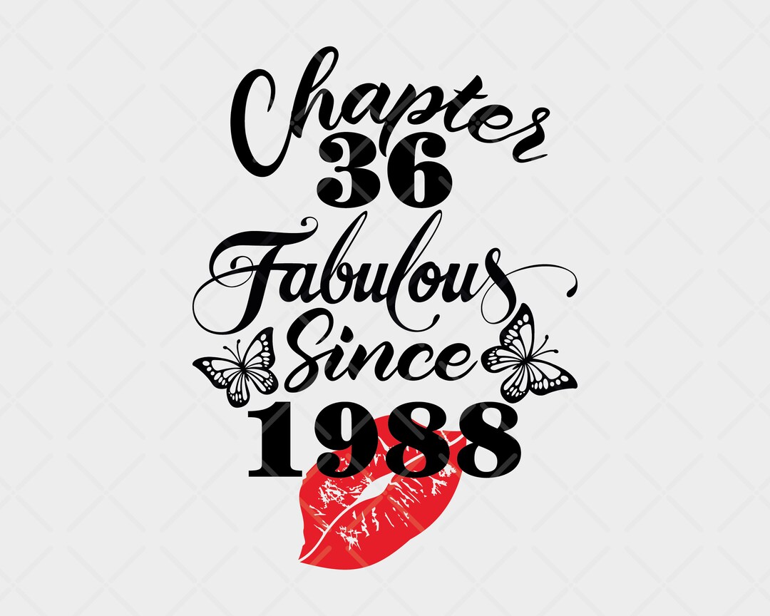 36th Birthday Svg,born in 1988 Svg,fabulous Shoes 36th Cut Files for ...