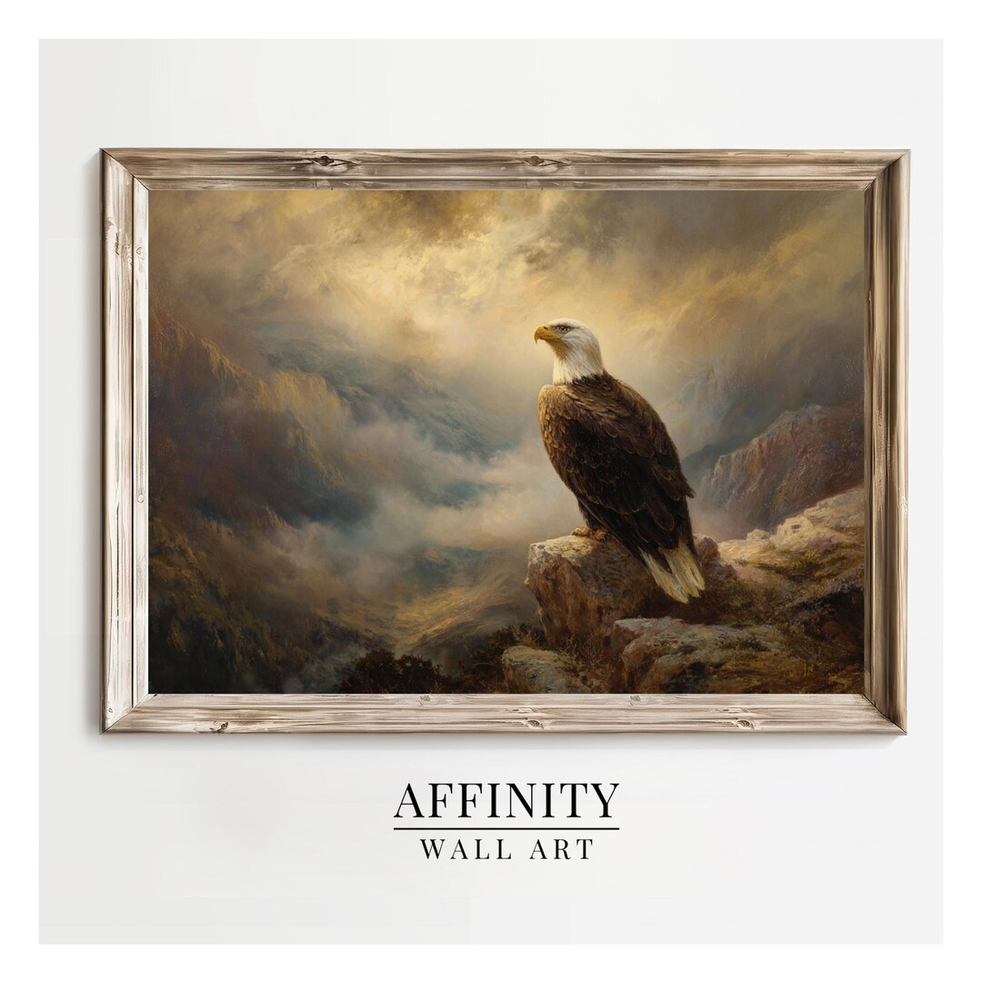 Bald Eagle Wall Art: Vintage Eagle Oil Painting Print (digital Download ...