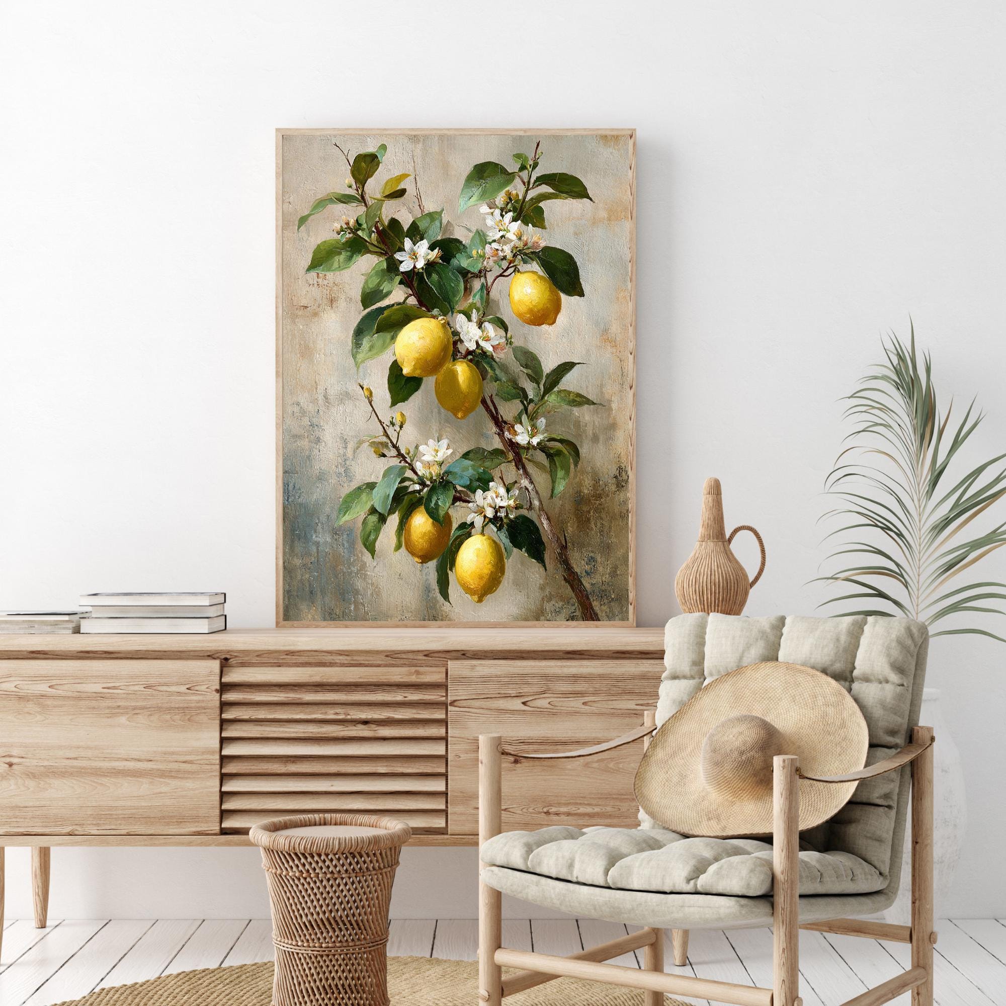 Vintage Lemon Botanical Wall Art Print (digital Download) - Etsy