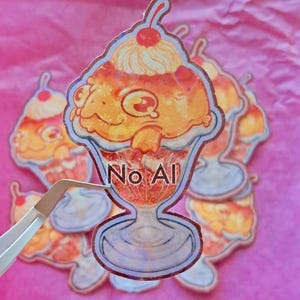 Pegatina holográfica de corazones de Frog Flan