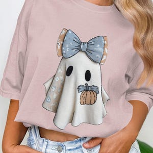 Cute Ghost Png, Ghost Clipart, Halloween Png, Pumpkin Png, Boho Ghost, Ghost with Bow, Sublimation Png, Digital Download