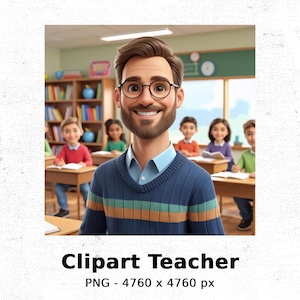 Back to School Clipart, Teacher Clipart, Classroom Clipart, Students Clipart, School Illustration, Teacher Cartoon, Education Clipart