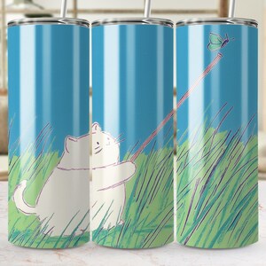 Cat Tumbler Wrap, Butterfly Tumbler PNG, Cute Animal Sublimation Designs, Pet Tumbler Wrap, Digital Download