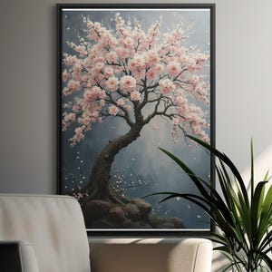 Cherry Blossom Tree Art Print: Abstract Floral Wall Decor (Digital Download)
