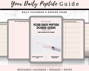 Peptide Injection Tracker: Printable Dosage Calendars 30 Pages, 2 Styles (PDF Download)