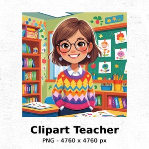 Back to School Clipart, Teacher Clipart, Classroom Clipart, Education Clipart, School PNG, Digital Download, Commercial Use