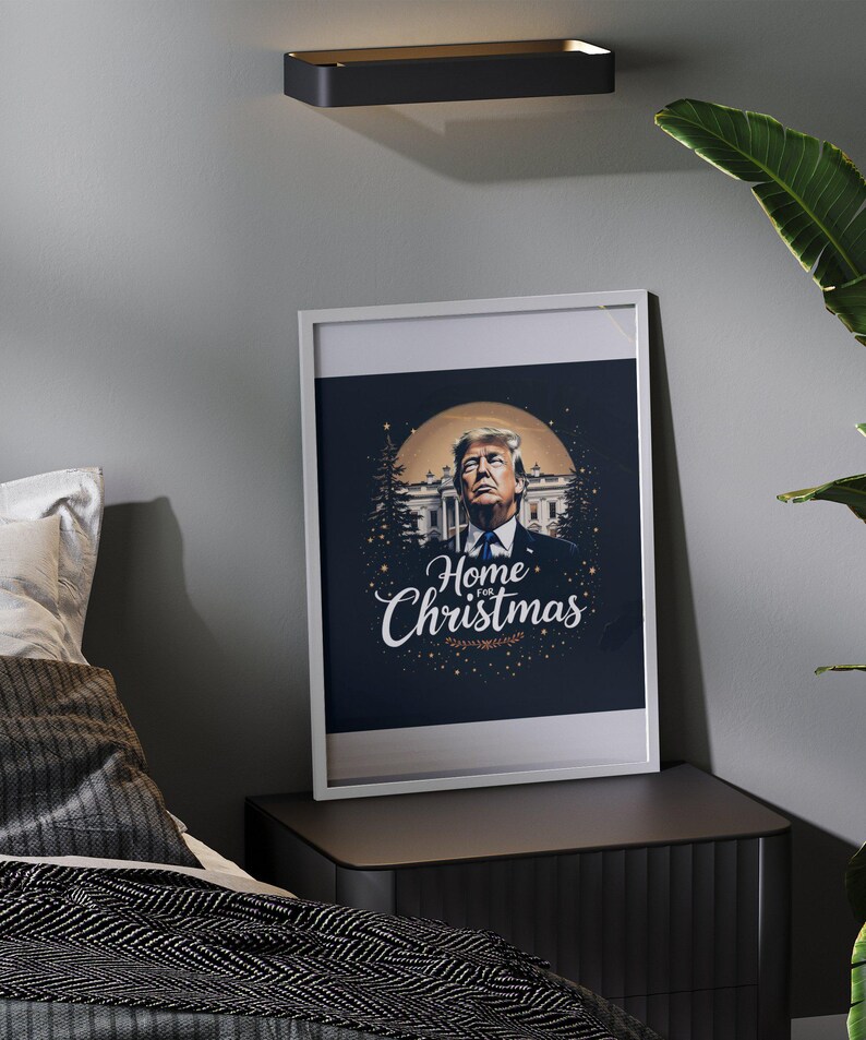 Trump Blue Lettering Trump SVG, Home for Christmas Digital Print, White House Artwork ...
