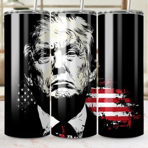 Trump Tumbler Wrap: Patriotic USA Flag 20oz Skinny Tumbler (Digital Download PNG Files)