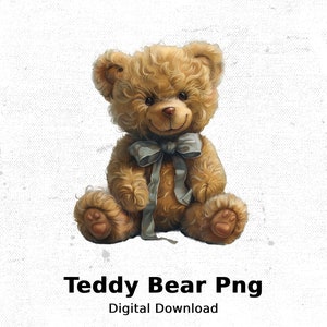 Cute Teddy Bear PNG Clipart | Digital Download | High-Resolution Bear Graphic for DIY Projects, Crafts, Scrapbooking